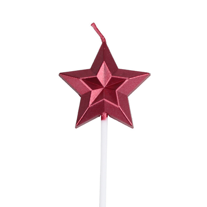 Metallic Diamond Heart Star Cake Decorations with Candles