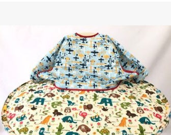 Baby Highchair Splat Mat - Waterproof Floor Protector with Bib
