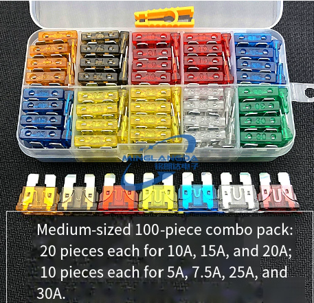 Car Fuse Kit 100-Piece - Automotive Medium Fuse Set for Vehicles