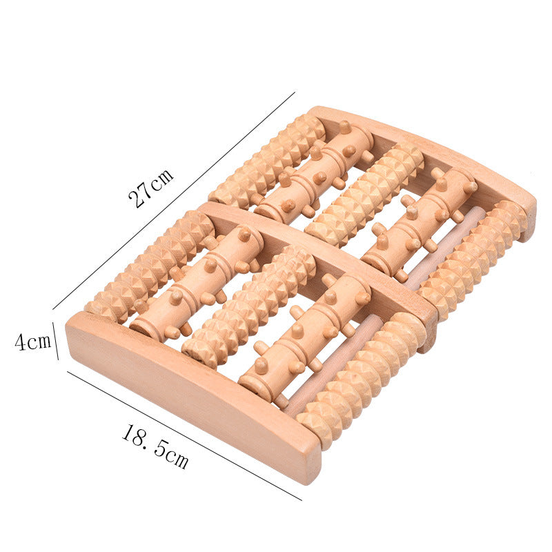 Wooden Large Roller Foot Massage Tool with Engraving