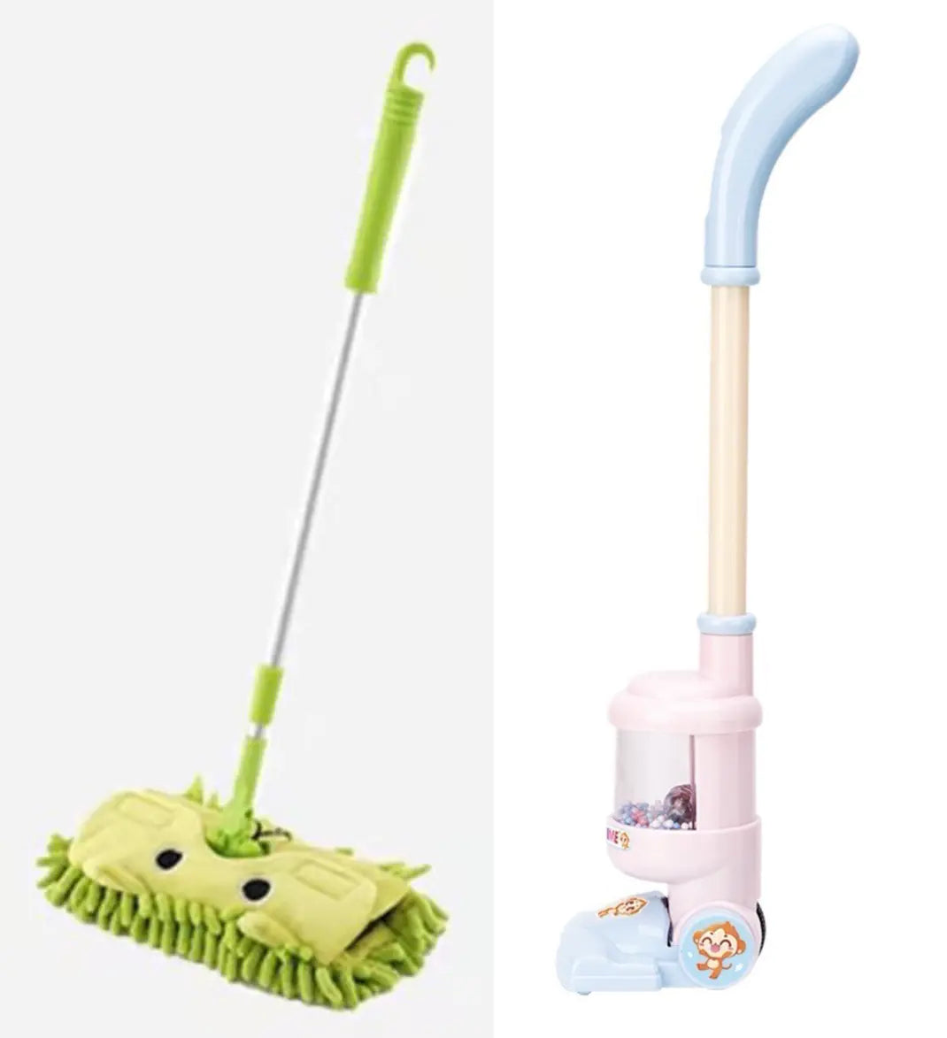 Kids Cleaning Set - 3-Piece Duck Broom Dustpan Mop for Children