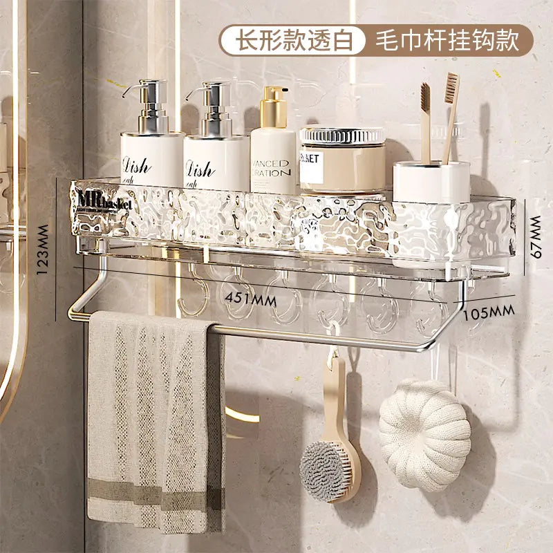 Glacier Pattern Triangular Bathroom Wall Shelf Organizer