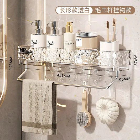 Glacier Pattern Triangular Bathroom Wall Shelf Organizer