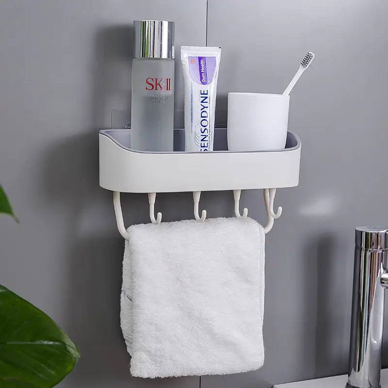 Minimalist Wall-Mounted Storage Rack for Bathroom & Kitchen