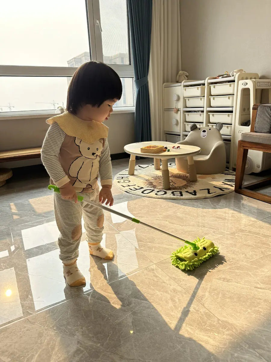 Kids Cleaning Set - 3-Piece Duck Broom Dustpan Mop for Children