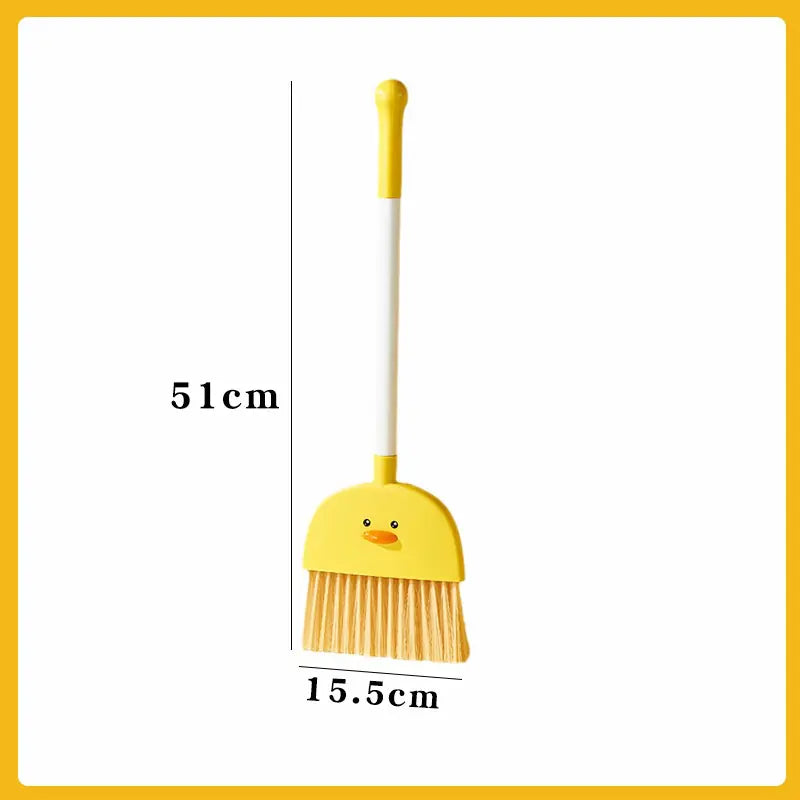 Kids Cleaning Set - 3-Piece Duck Broom Dustpan Mop for Children