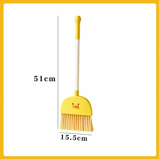 Kids Cleaning Set - 3-Piece Duck Broom Dustpan Mop for Children