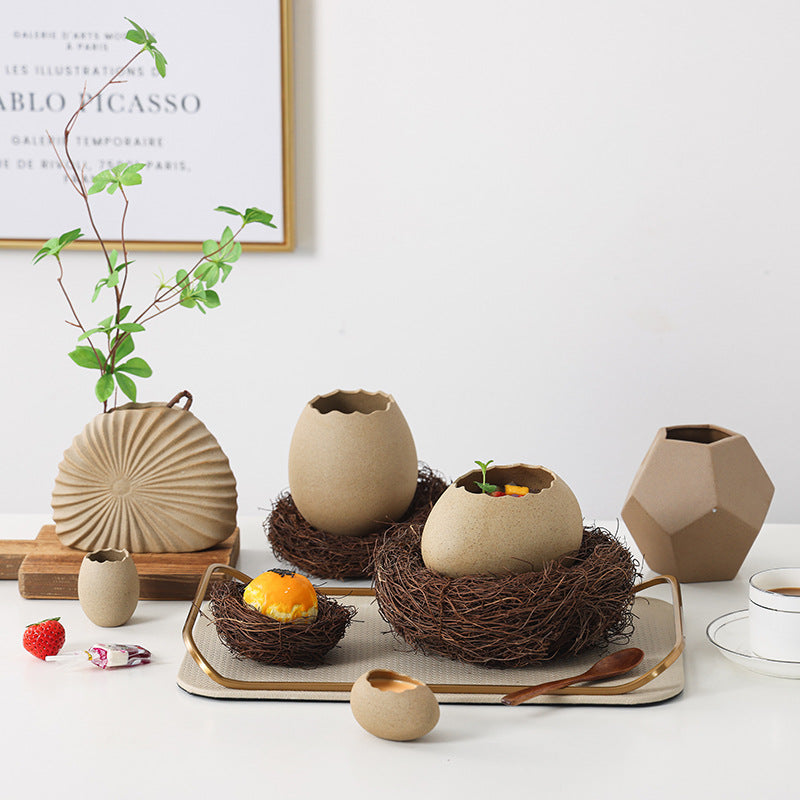 Creative Bird Nest Dessert Ceramic Bowl for Dining