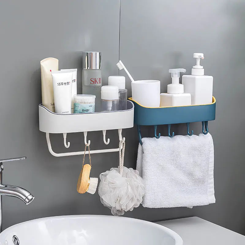 Minimalist Wall-Mounted Storage Rack for Bathroom & Kitchen