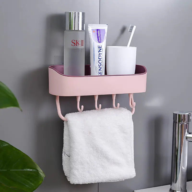 Minimalist Wall-Mounted Storage Rack for Bathroom & Kitchen