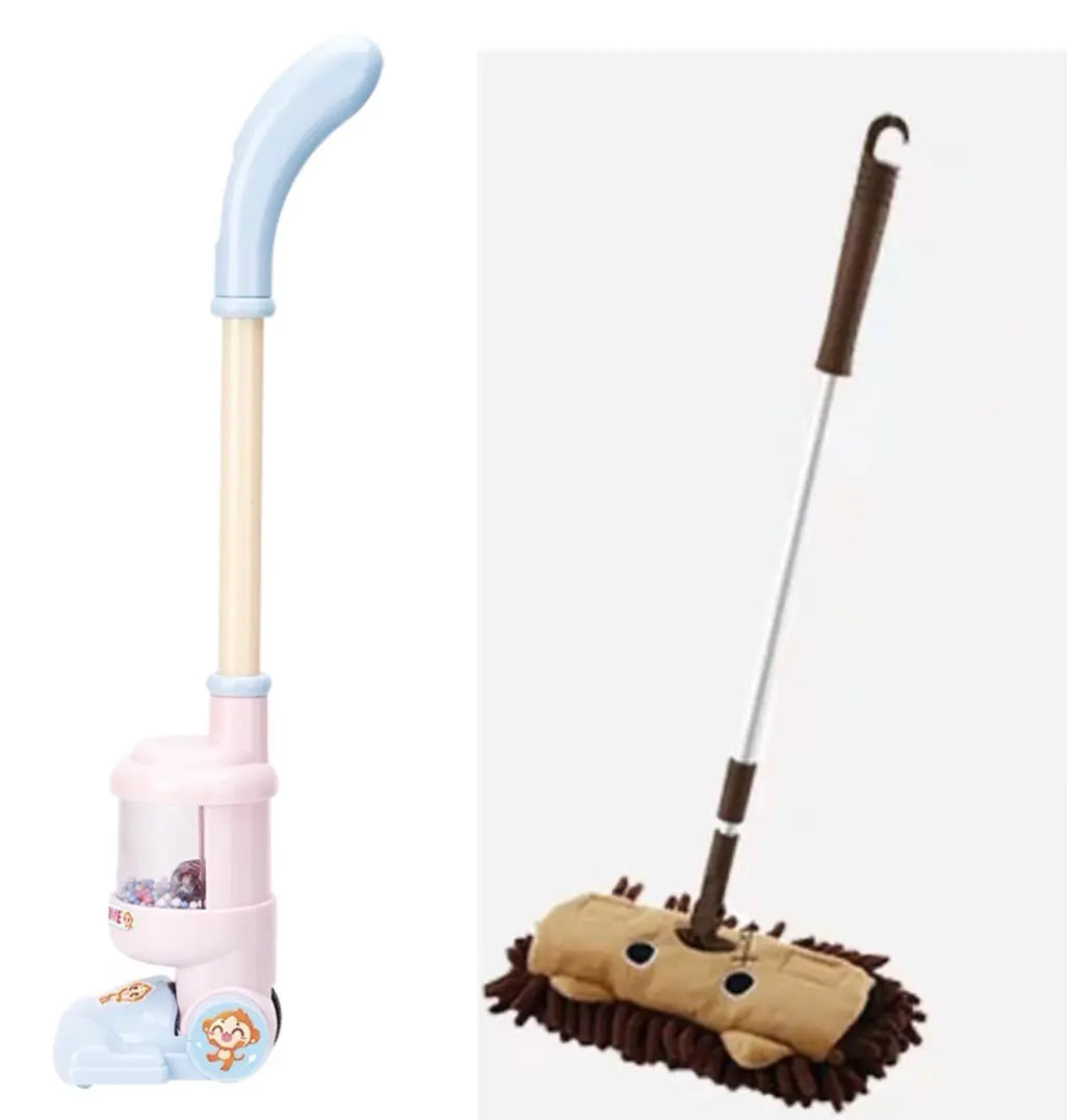 Kids Cleaning Set - 3-Piece Duck Broom Dustpan Mop for Children
