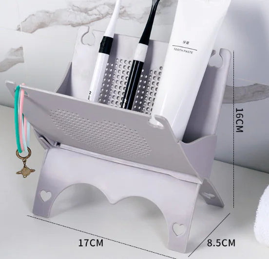 Foldable Desktop Organizer Rack for Bathroom Storage