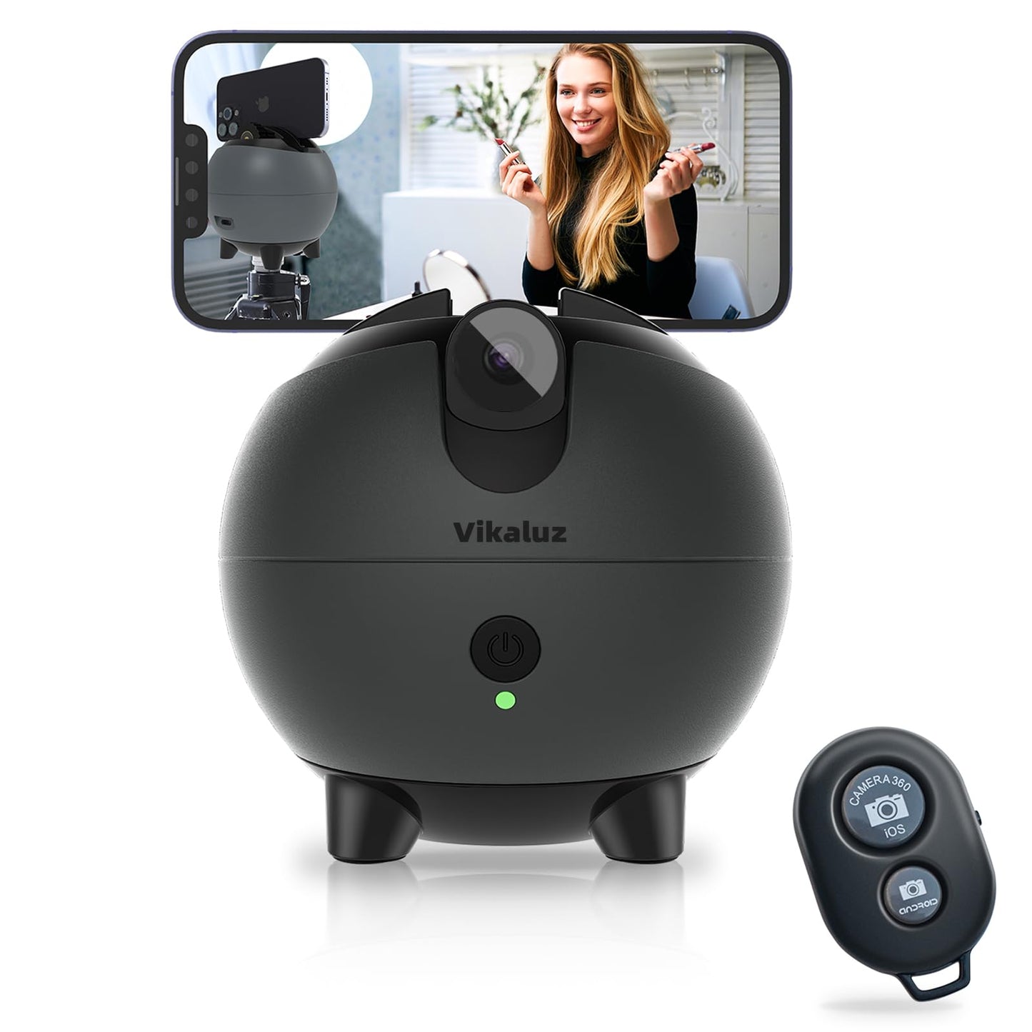 Auto Tracking Phone Holder Auto Face Tracking Tripod 360° Rotation Face Body Phone Tracking Tripod AI-Powered Face TrackingNo APP Live Vlog Tiktok Video-Grey