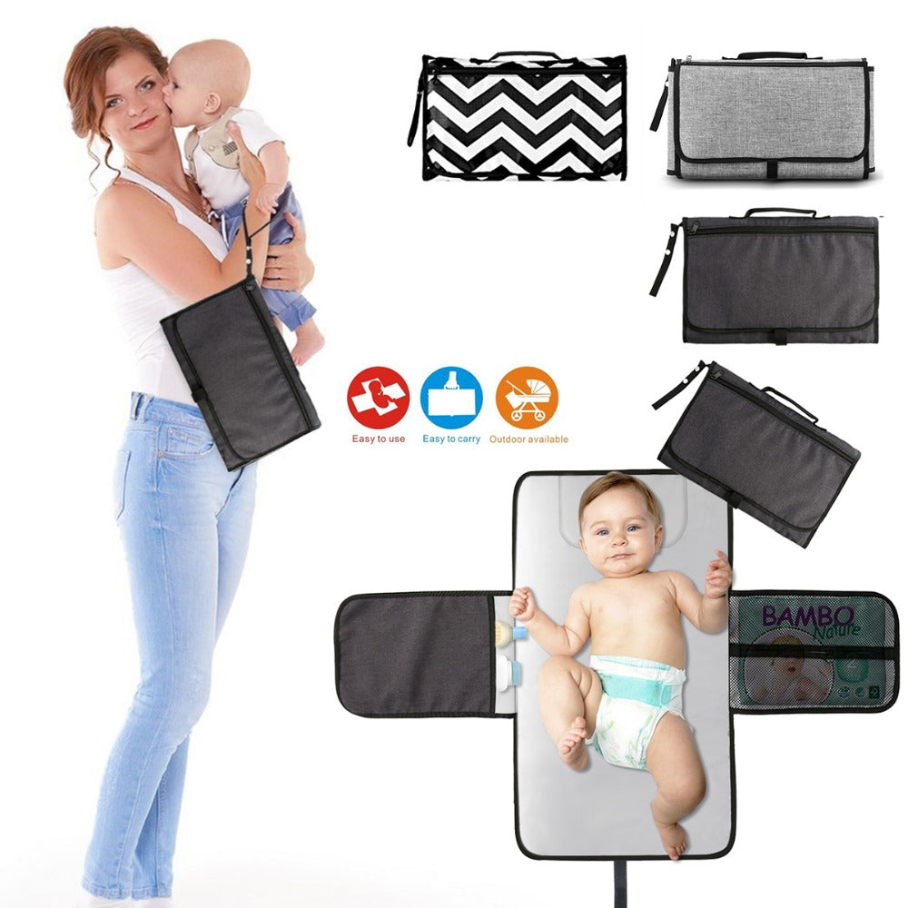 Portable Diaper Changing Mat - Foldable Waterproof Travel Baby Mat