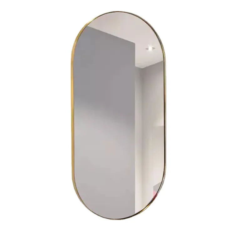 Oval Bathroom Mirror - Aluminum Framed Wall-Mounted Vanity Mirror