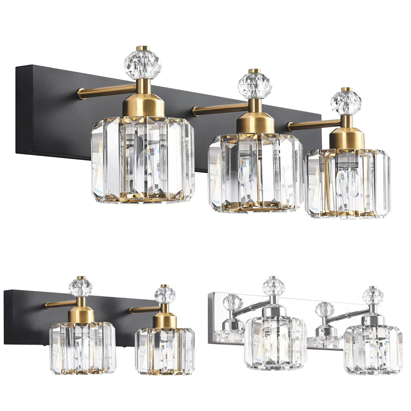Crystal Vanity Light for Bathroom Mirror - Luxury Wall Sconce