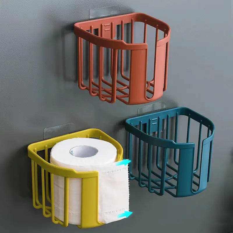 Multipurpose Bathroom Tissue Holder and Storage Basket