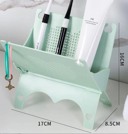 Foldable Desktop Organizer Rack for Bathroom Storage