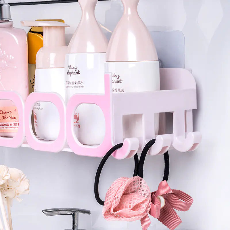 Bathroom Storage Rack with Plastic Bins