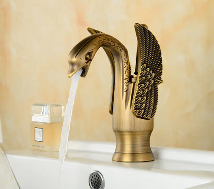 Antique Copper Bathroom Faucet - Vintage Brass Washbasin Tap